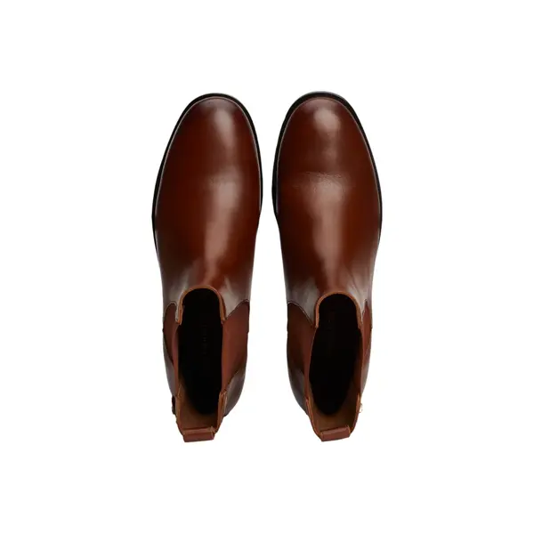 FW0FW08184-GPK Tommy Hilfiger zenske kozne gleznjace TH Stud Low Chelsea Cognac Brown