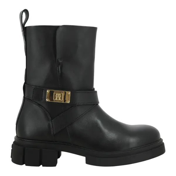 FW0FW08313-BDS TOMMY HILFIGER BIKER LEATHER Black - Zenske kozne cizme bajkerice