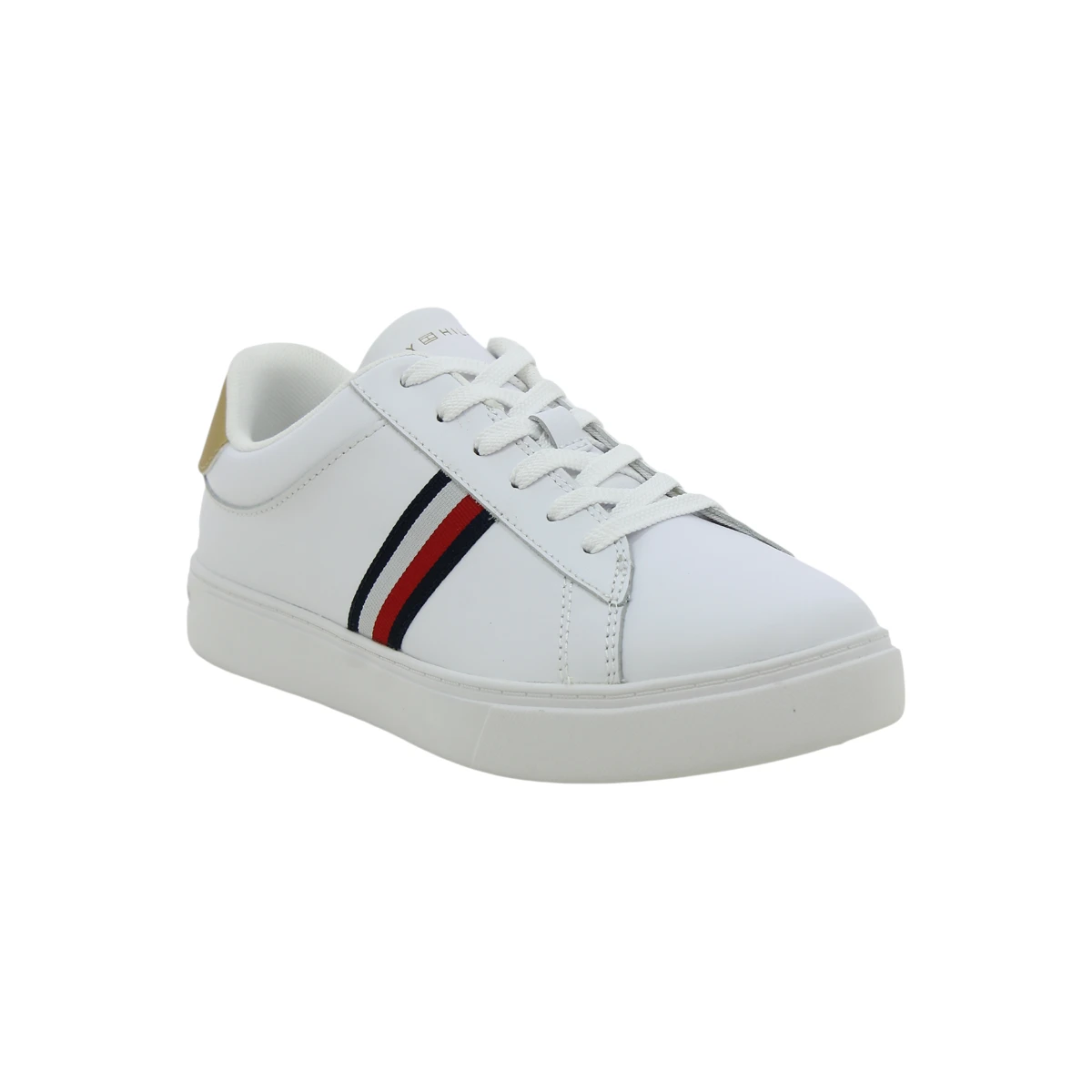 FW0FW08321-YBS TOMMY HILFIGER ESSENTIAL COURT STRIPES White - Zenske bijele tenisice
