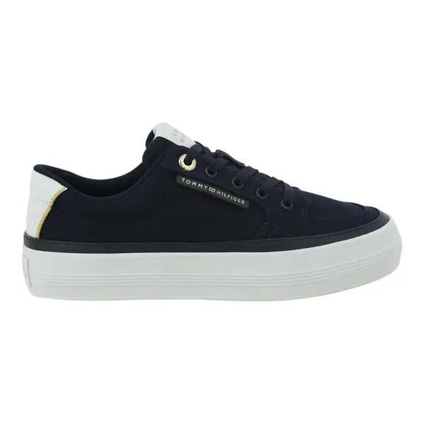 FW0FW08323-DW6 TOMMY HILFIGER ESSENTIAL VULC TEXTILE Navy Blue - Zenske platnene tenisice