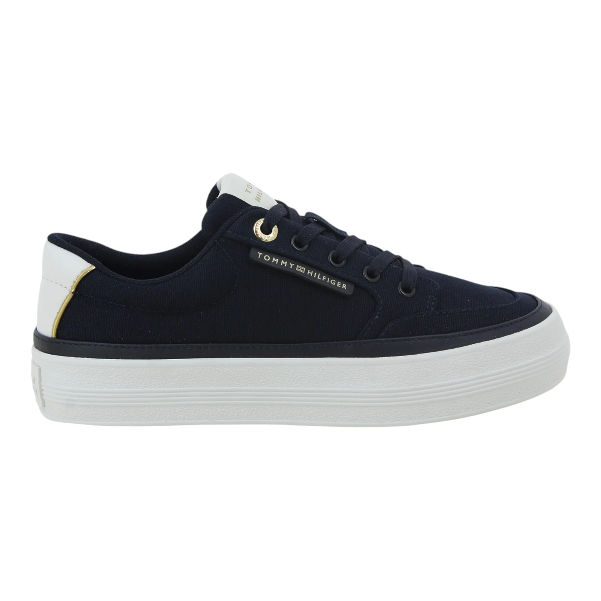 FW0FW08323-DW6 TOMMY HILFIGER ESSENTIAL VULC TEXTILE Navy Blue - Zenske platnene tenisice