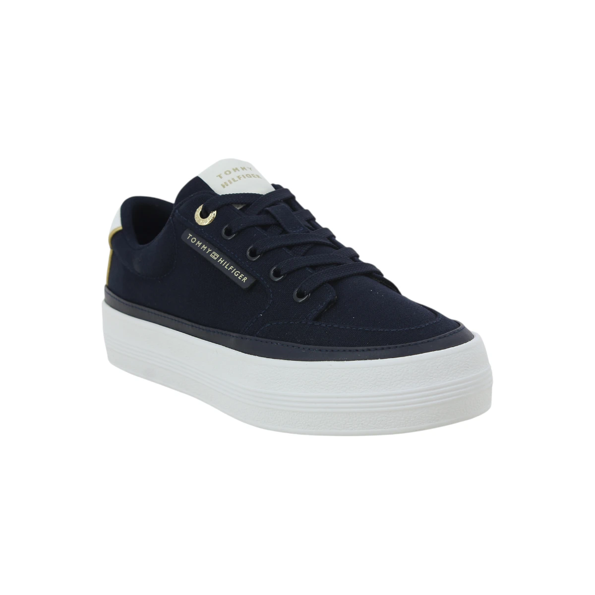 FW0FW08323-DW6 TOMMY HILFIGER ESSENTIAL VULC TEXTILE Navy Blue - Zenske platnene tenisice