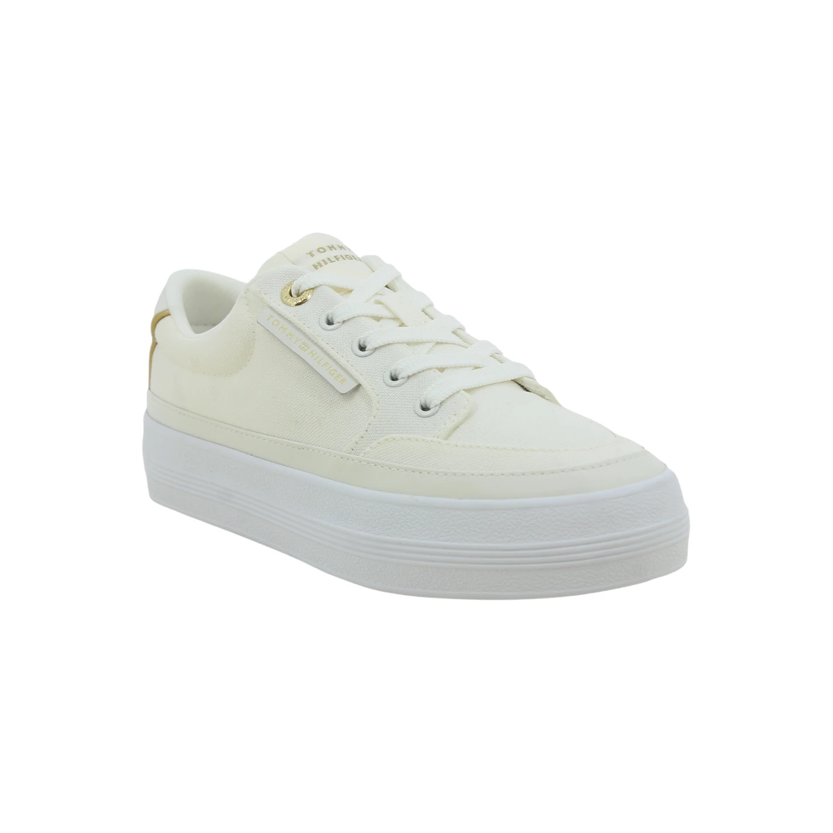 FW0FW08323-YBL TOMMY HILFIGER ESSENTIAL VULC TEXTILE Ecru White - Zenske platnene tenisice