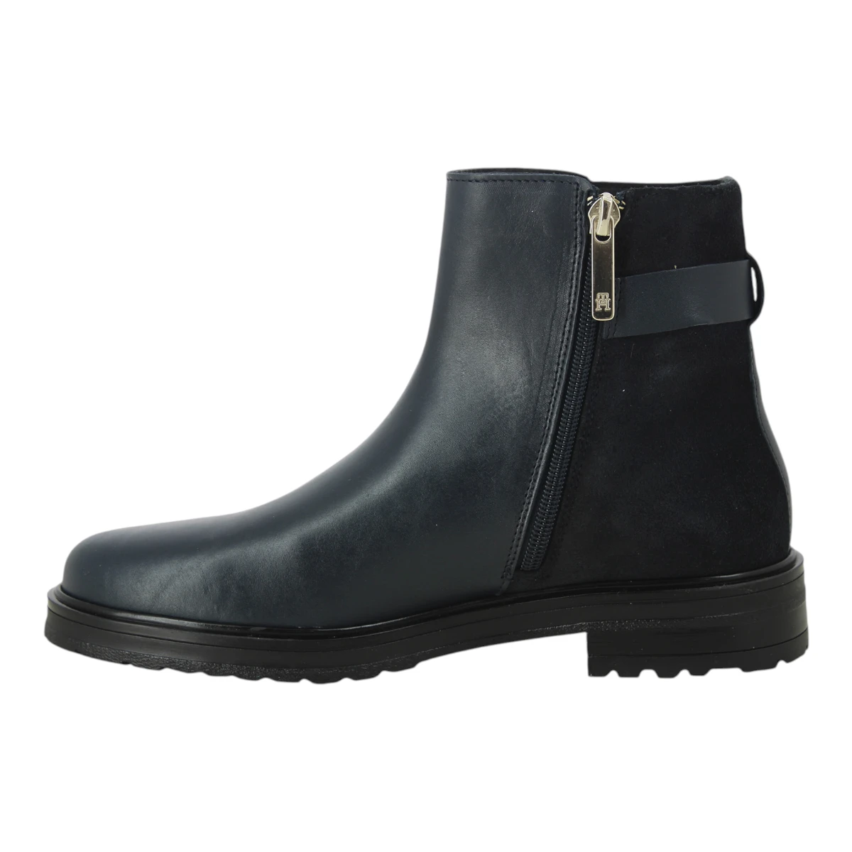 FW0FW08336-DW6 TOMMY HILFIGER TH LOGO LEATHER MIX CHELSEA Space Blue - Zenske kozne gleznjace chelsea