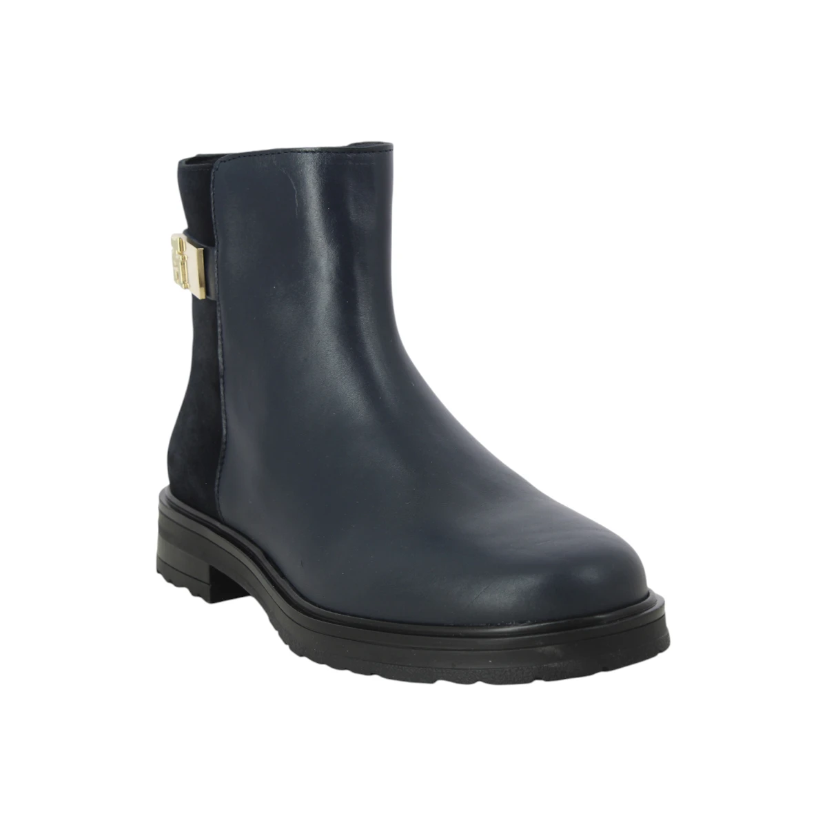 FW0FW08336-DW6 TOMMY HILFIGER TH LOGO LEATHER MIX CHELSEA Space Blue - Zenske kozne gleznjace chelsea