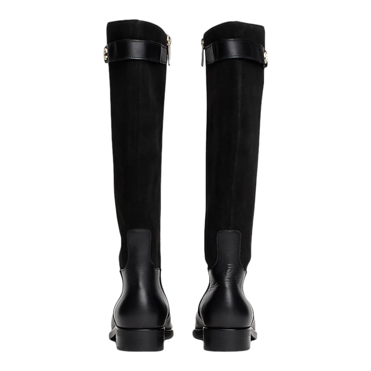 FW0FW08341-BDS TOMMY HILFIGER TH STUD LEATHER MIX LONG BOOT Black - Zenske kozne visoke cizme