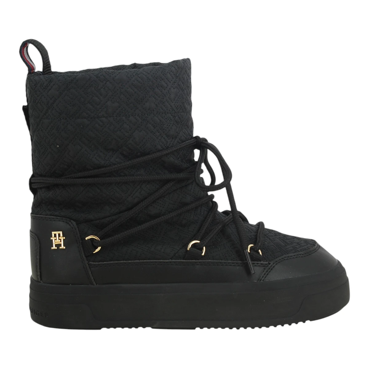 FW0FW08430-BDS TOMMY HILFIGER LACE UP MONOGRAM SNOWBOOT Black - Zenske cizme za snijeg buce