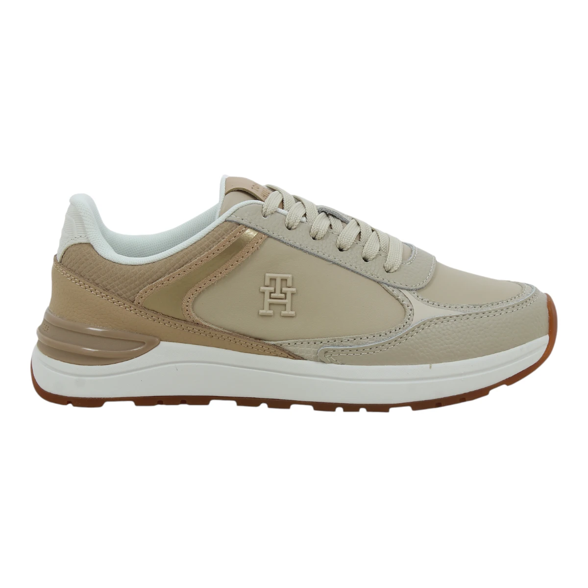 FW0FW08472-0F5 TOMMY HILFIGER CASUAL FASHION RUNNER LTHR MIX Warm White - Zenske kozne tenisice