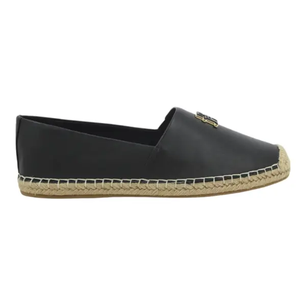 Tommy Hilfiger Ženske Kožne Espadrile TH Logo Leather Espadrille Black