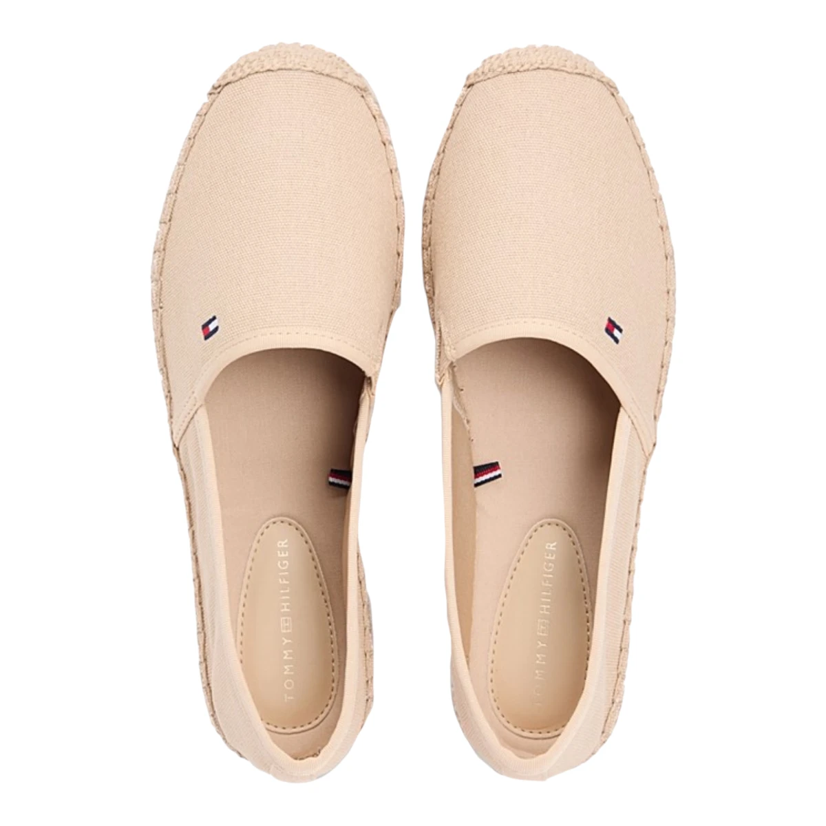 FW0FW08541-AB3 TOMMY HILFIGER FLAG CANVAS ESPADRILLE Clayed Pebble - Zenske platnene espadrile