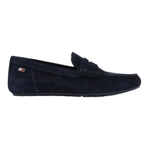 Tommy Hilfiger Ženske Suede Moccasins Flag Soft Suede Driver Loafer Space Blue