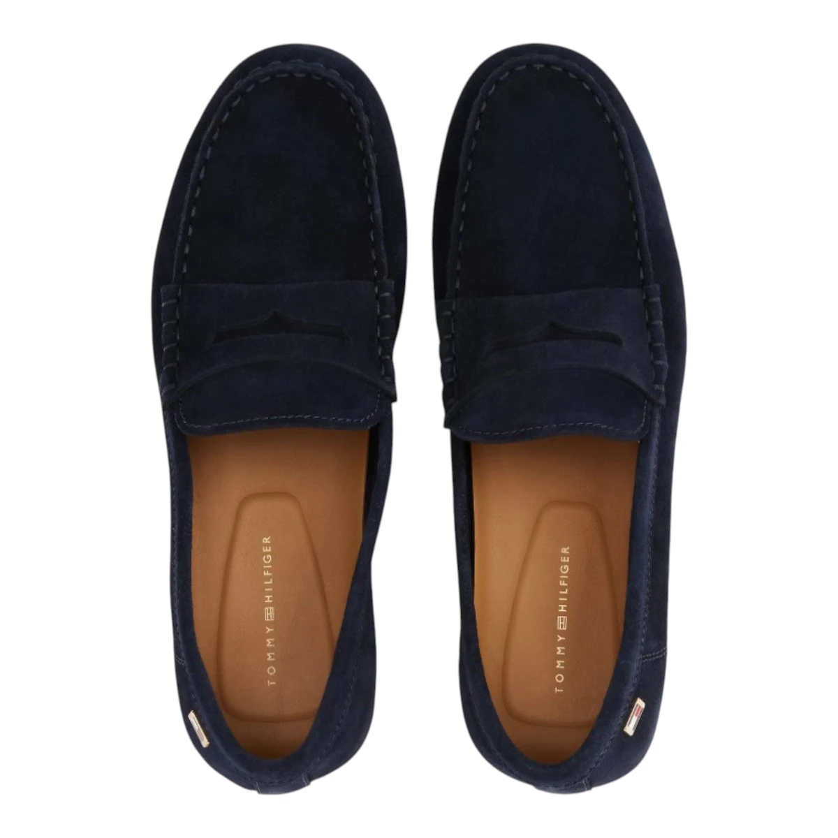 FW0FW08558-DW6 TOMMY HILFIGER FLAG SOFT SUEDE DRIVER LOAFER Space Blue - Zenske brusene kozne mokasine