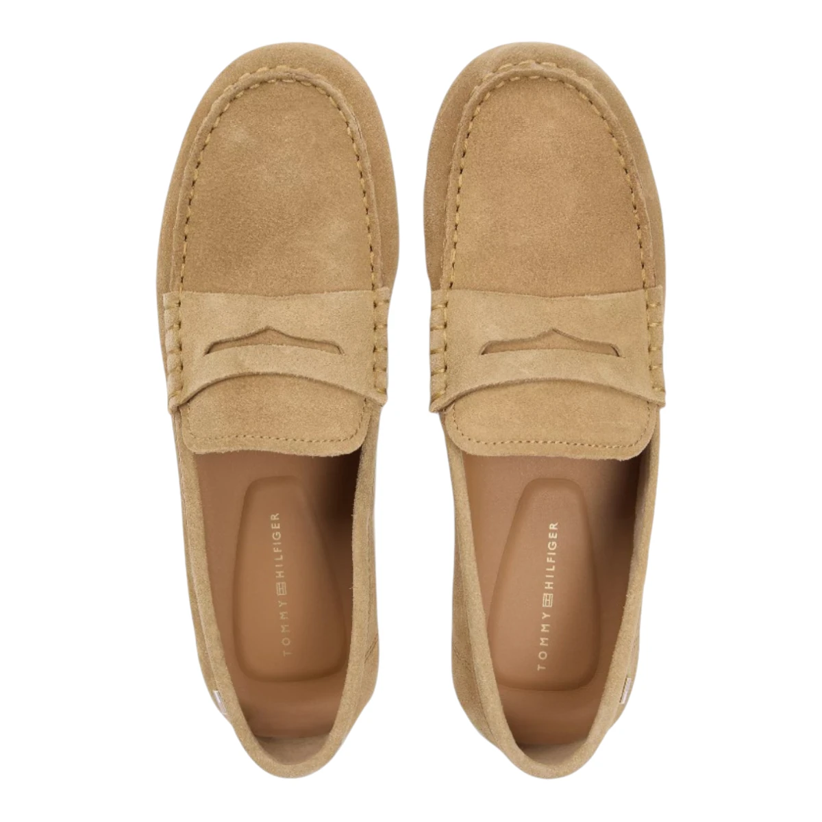 FW0FW08558-RBC TOMMY HILFIGER FLAG SOFT SUEDE DRIVER LOAFER Safari Canvas - Zenske brusene kozne mokasine