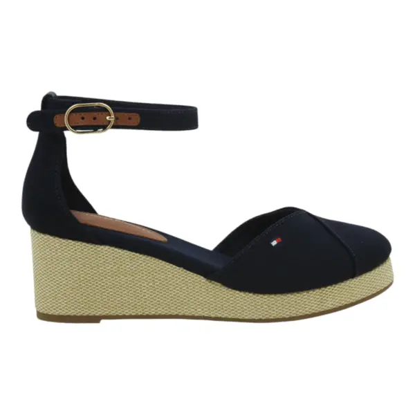 Tommy Hilfiger Ženske Sandale Flag Closed Toe Mid Wedge Espad Tamnoplava