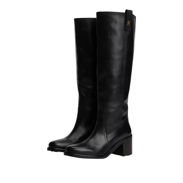 Tommy Hilfiger kožne visoke čizme Riding Long Boot FW0FW08777-BDS