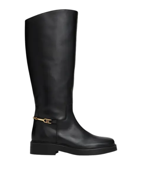 Tommy Hilfiger Ženske Čizme TH Horsebit Riding Long Boot Crna