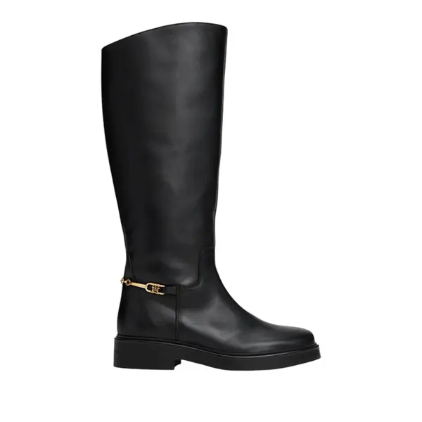 Tommy Hilfiger kožne visoke čizme TH Horsebit Riding FW0FW08863-BDS