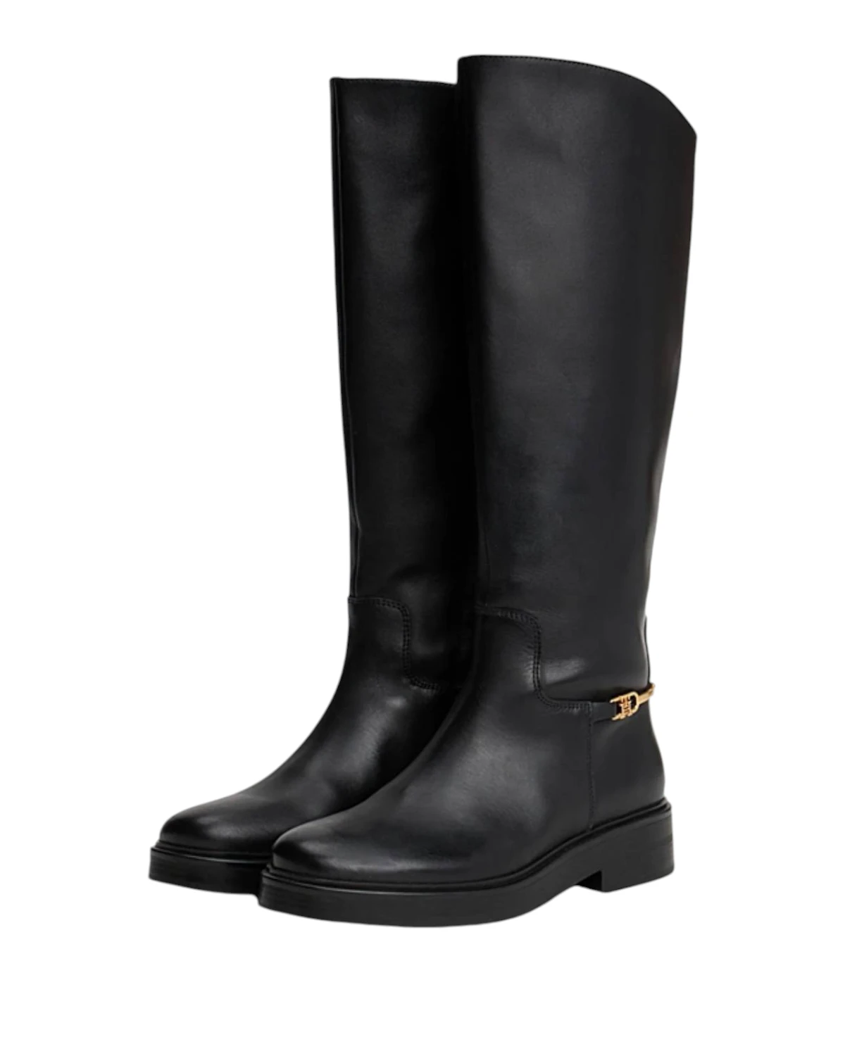 Tommy Hilfiger kožne visoke čizme TH Horsebit Riding FW0FW08863-BDS