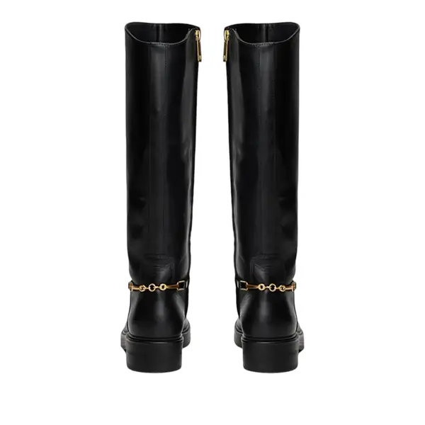 Tommy Hilfiger kožne visoke čizme TH Horsebit Riding FW0FW08863-BDS