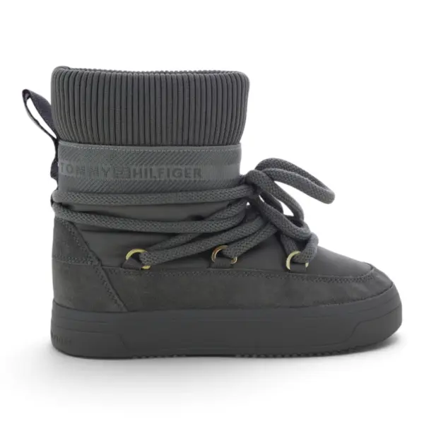 Tommy Hilfiger Ženske Čizme Tommytech Logotape Snowboot Warm Tamnosiva