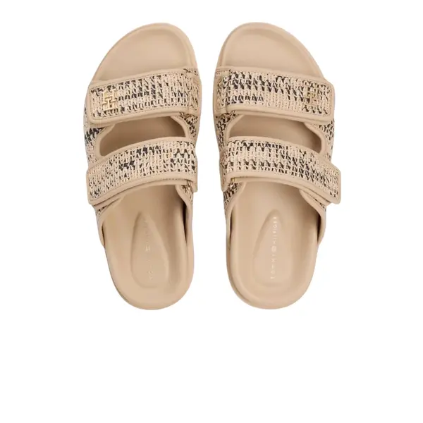 FW0FW09122-0F5 Tommy Hilfiger ženska natikača DOUBLE STRAP RAFFIA SANDAL Natural/Black