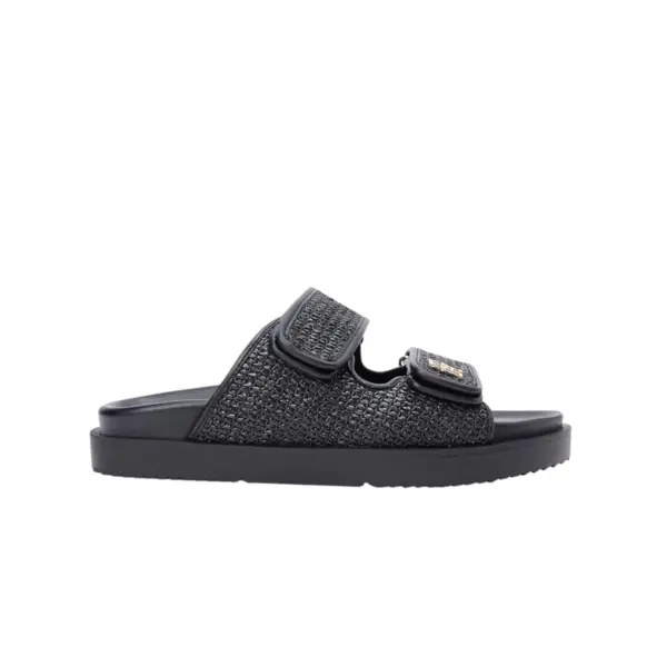 Tommy Hilfiger ženska natikača DOUBLE STRAP RAFFIA SANDAL Black