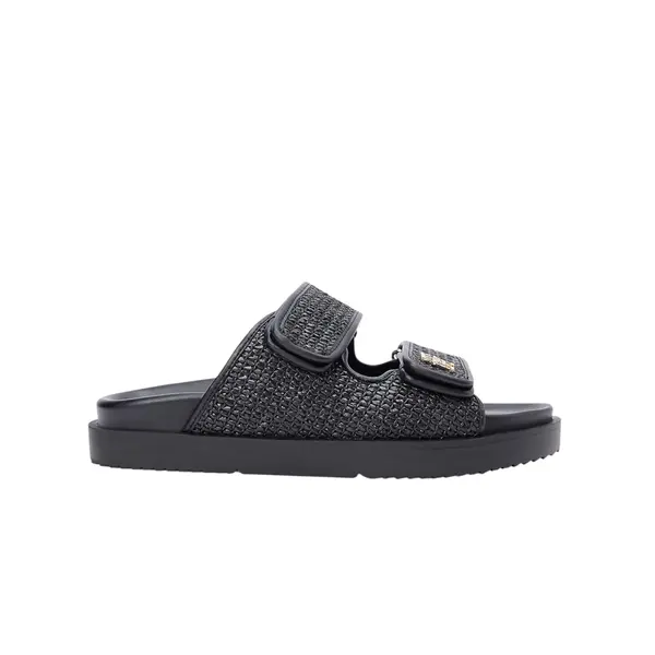 FW0FW09122-BDS Tommy Hilfiger ženska natikača DOUBLE STRAP RAFFIA SANDAL Black