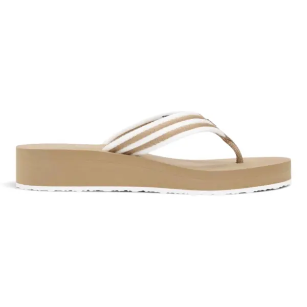Tommy Hilfiger Ženske Japanke TH Stripe Summer Sandal Safari Canvas Bež