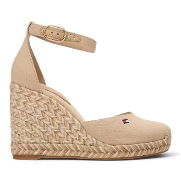 Tommy Hilfiger Ženske Sandale High Wedge Espadrille Bež
