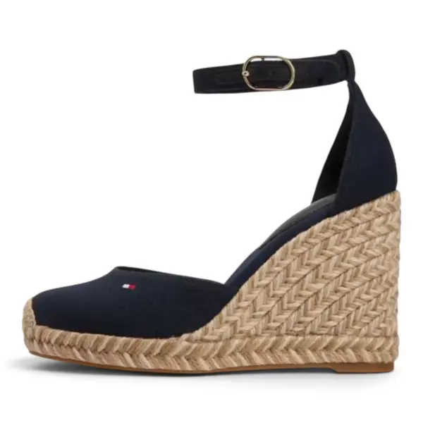 Tommy Hilfiger Ženske Sandale High Wedge Espadrille Tamnoplava