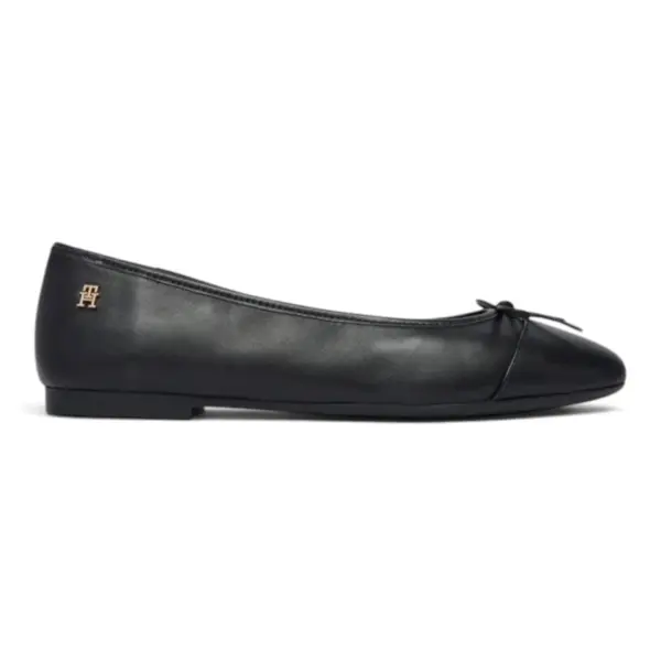 Tommy Hilfiger Ženske Balerinke Hilfiger Smooth Lthr Ballet Crna