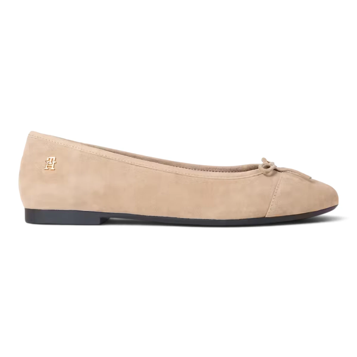 Tommy Hilfiger balerinke od brušene kože Suede Ballerina FW0FW09357-RBC