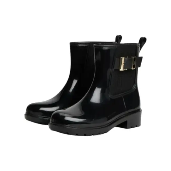 FW0FW09543-BDS Tommy Hilfiger TH BUCKLE GLOSSY ANKLE RAIN BOOT Black