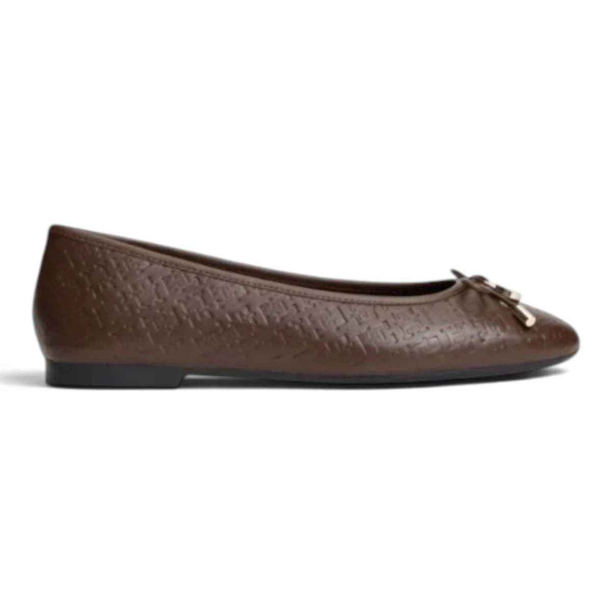 FW0FW09683-GT6 Tommy Hilfiger TH CHARM MONOGRAM BALLERINA Cocoa