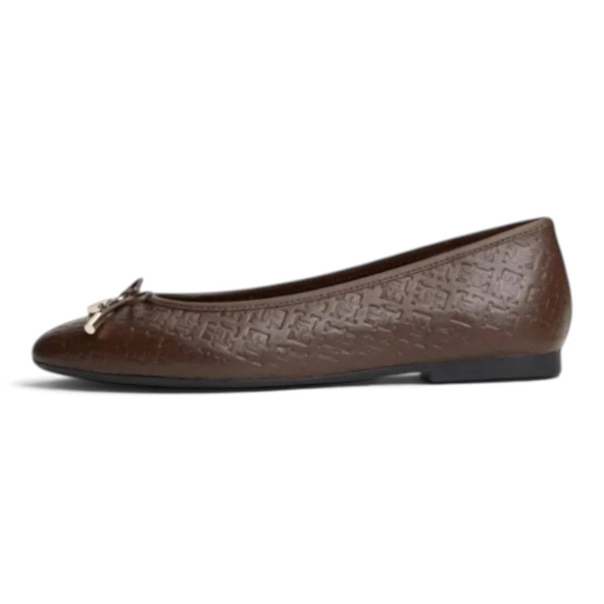 FW0FW09683-GT6 Tommy Hilfiger TH CHARM MONOGRAM BALLERINA Cocoa