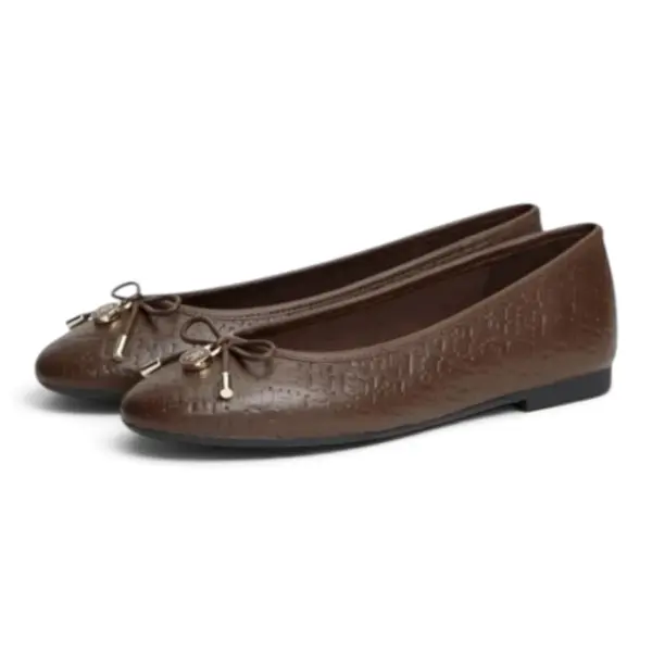 FW0FW09683-GT6 Tommy Hilfiger TH CHARM MONOGRAM BALLERINA Cocoa