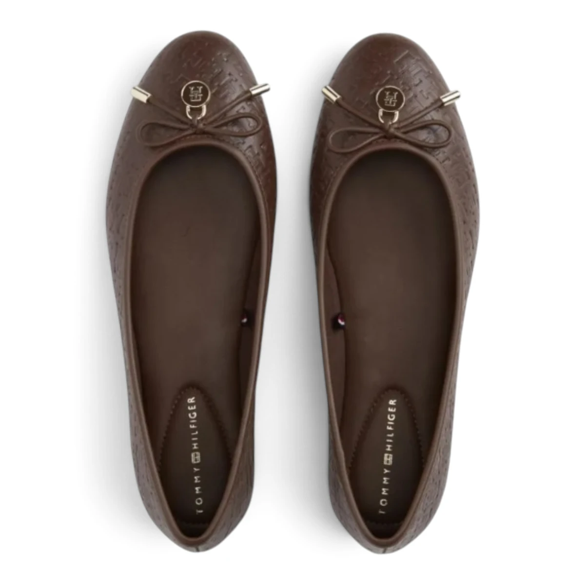 FW0FW09683-GT6 Tommy Hilfiger TH CHARM MONOGRAM BALLERINA Cocoa
