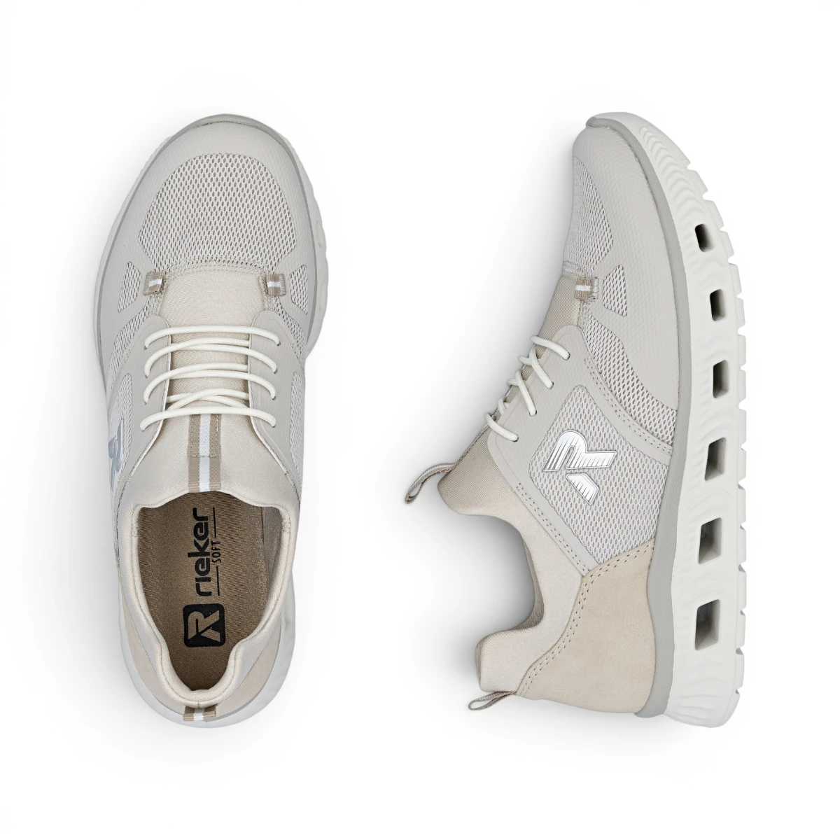 M6078-60 Ženske bež slip-on tenisice - Rieker