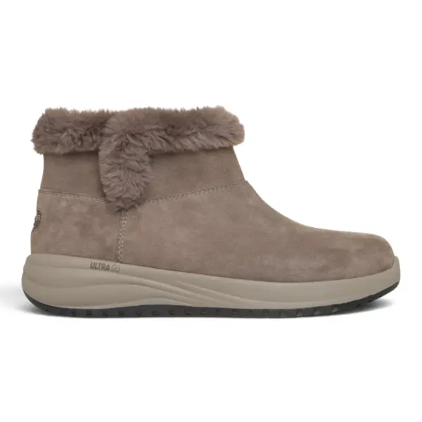 Ženske Zimske Gležnjače Relaxed Fit On-the-GO Stellar - Cozy Step (Taupe) — Skec