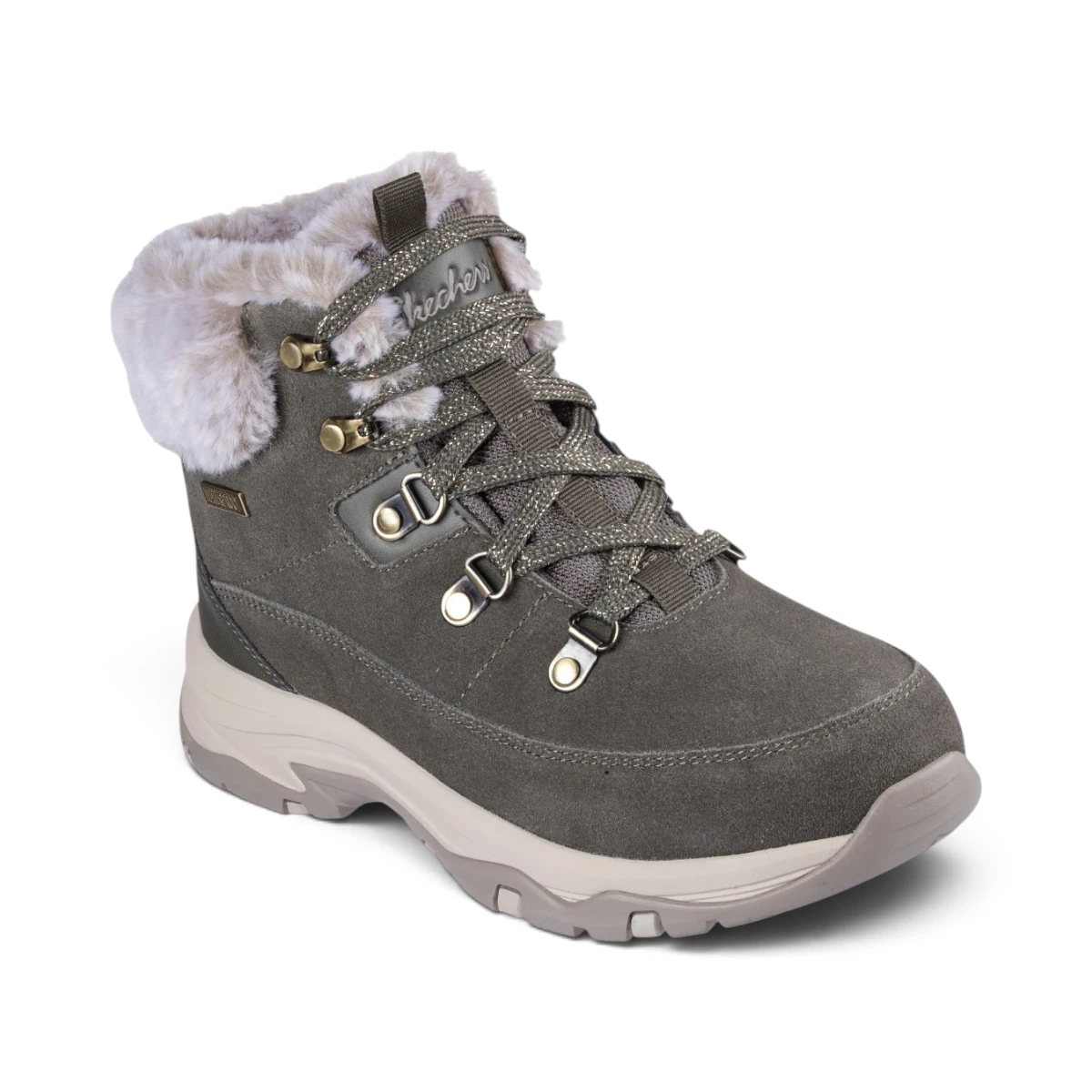 167882-OLV Ženske Zimske Čizme Trego - Snow Worries (Maslinaste) — Skechers