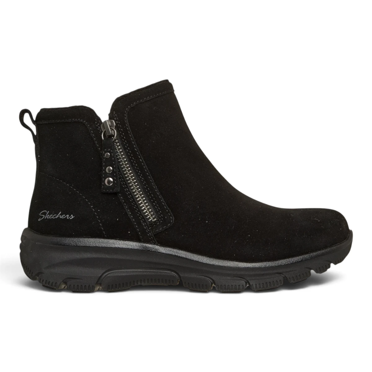 168188-BBK Ženske Gležnjače Relaxed Fit Easy Going - Urban Zip (Crna) — Skechers