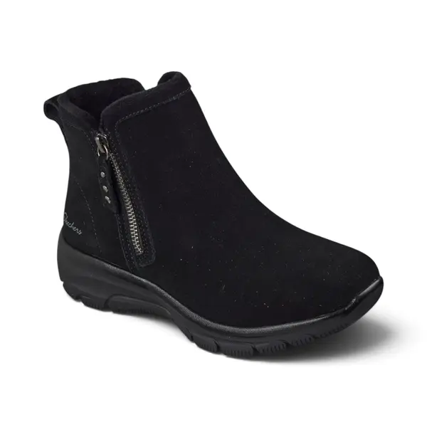 168188-BBK Ženske Gležnjače Relaxed Fit Easy Going - Urban Zip (Crna) — Skechers