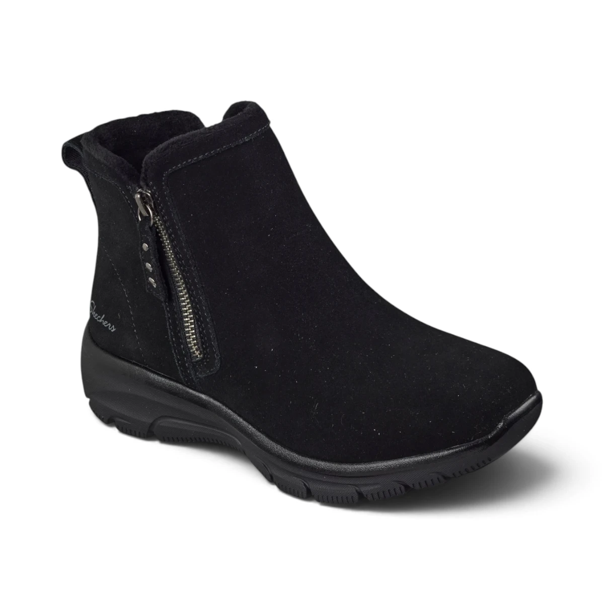 168188-BBK Ženske Gležnjače Relaxed Fit Easy Going - Urban Zip (Crna) — Skechers