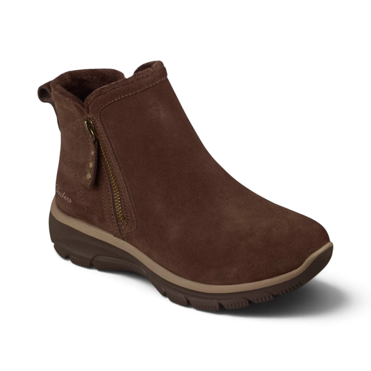 168188-CHOC Ženske Gležnjače Relaxed Fit Easy Going - Urban Zip (Smeđa) — Skechers