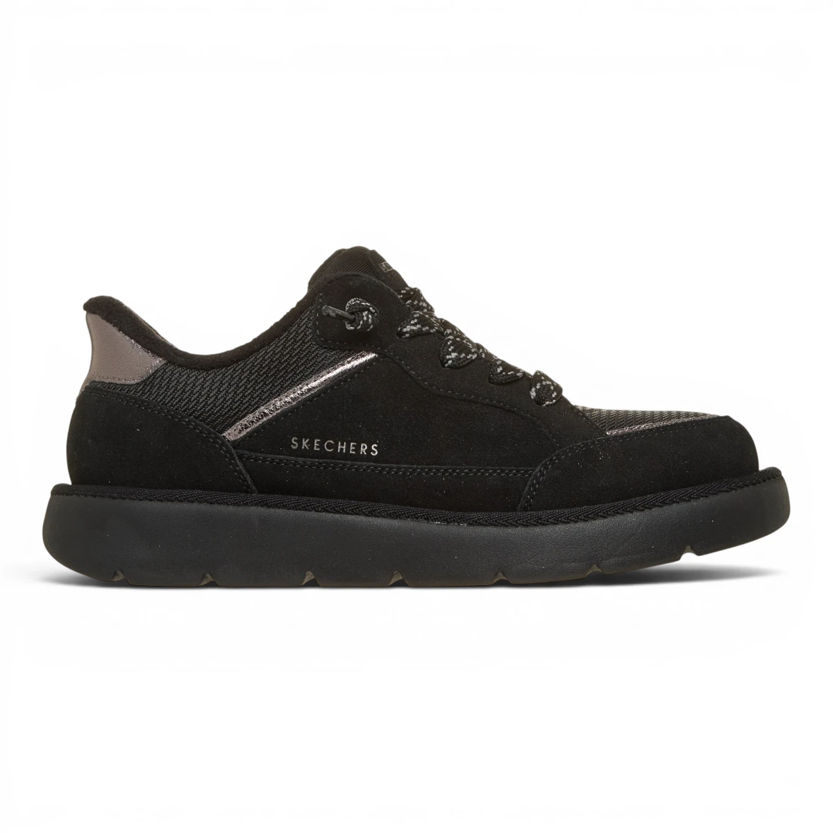 190196-BBK Ženske Crne Zimske Tenisice Slip-Ins Keepsakes Cozy - Street Hiker EZ — Skechers