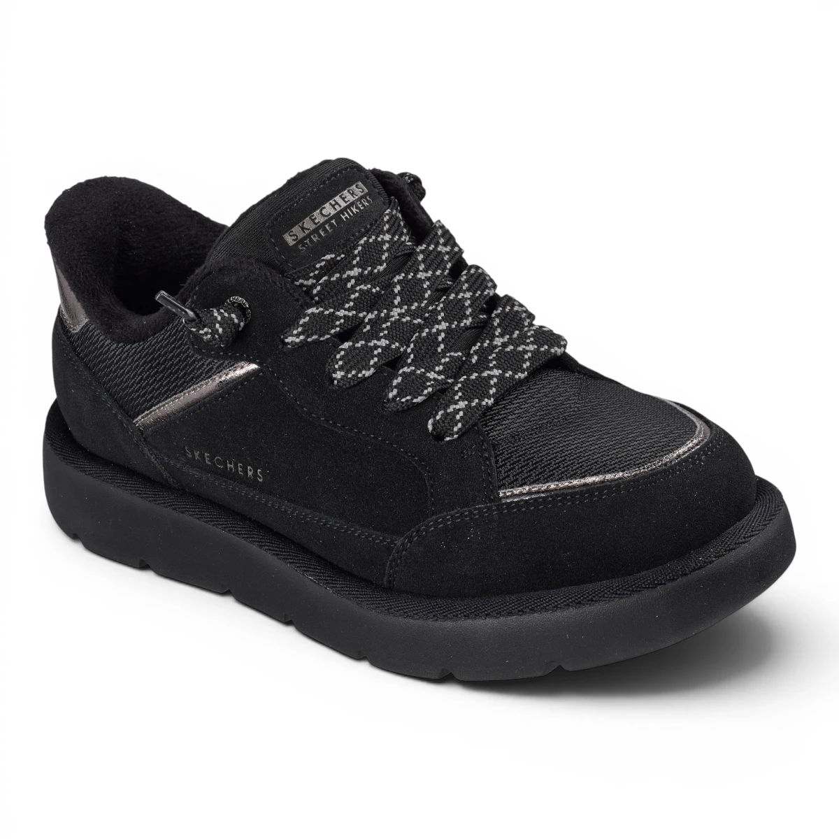 190196-BBK Ženske Crne Zimske Tenisice Slip-Ins Keepsakes Cozy - Street Hiker EZ — Skechers