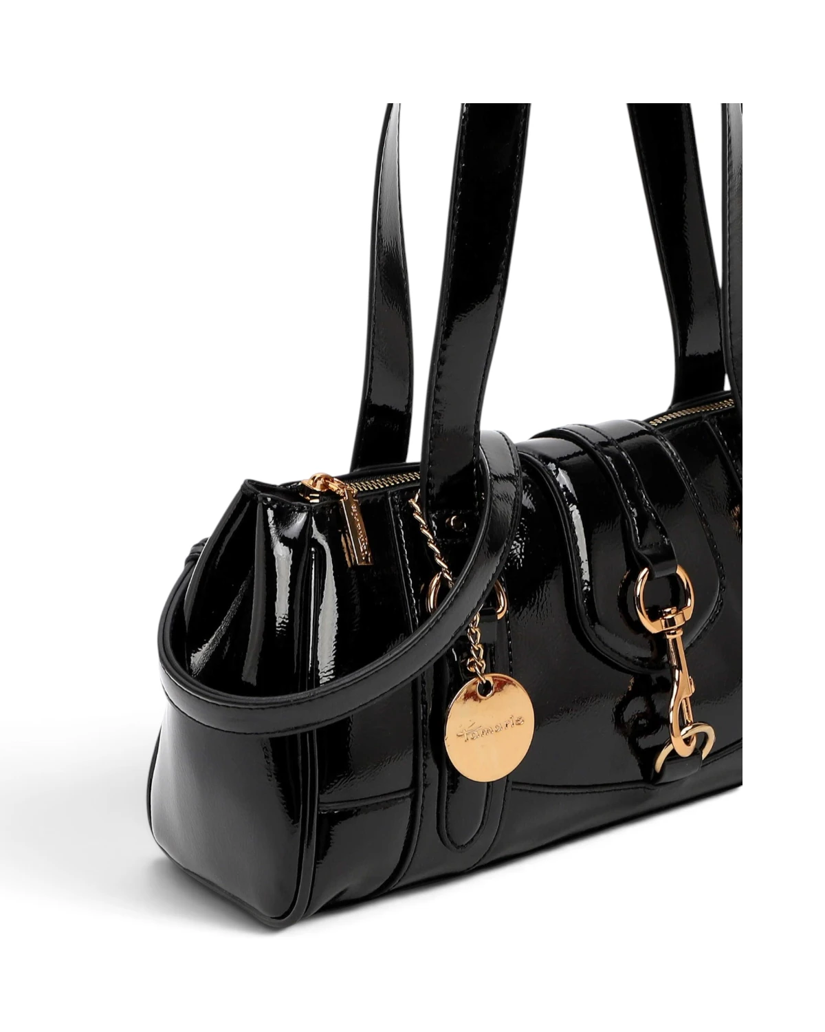 35012-100 Ženska shopper torba Marina / Lakirana crna - Tamaris
