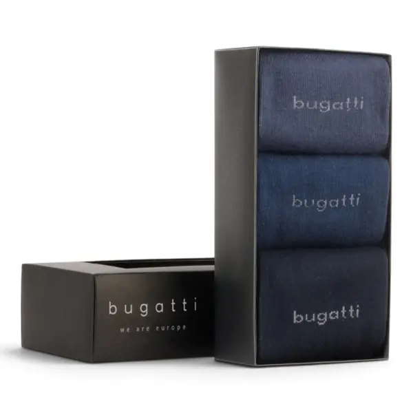 6803X545 Bugatti čarape muške 3er BOX uni navy mix