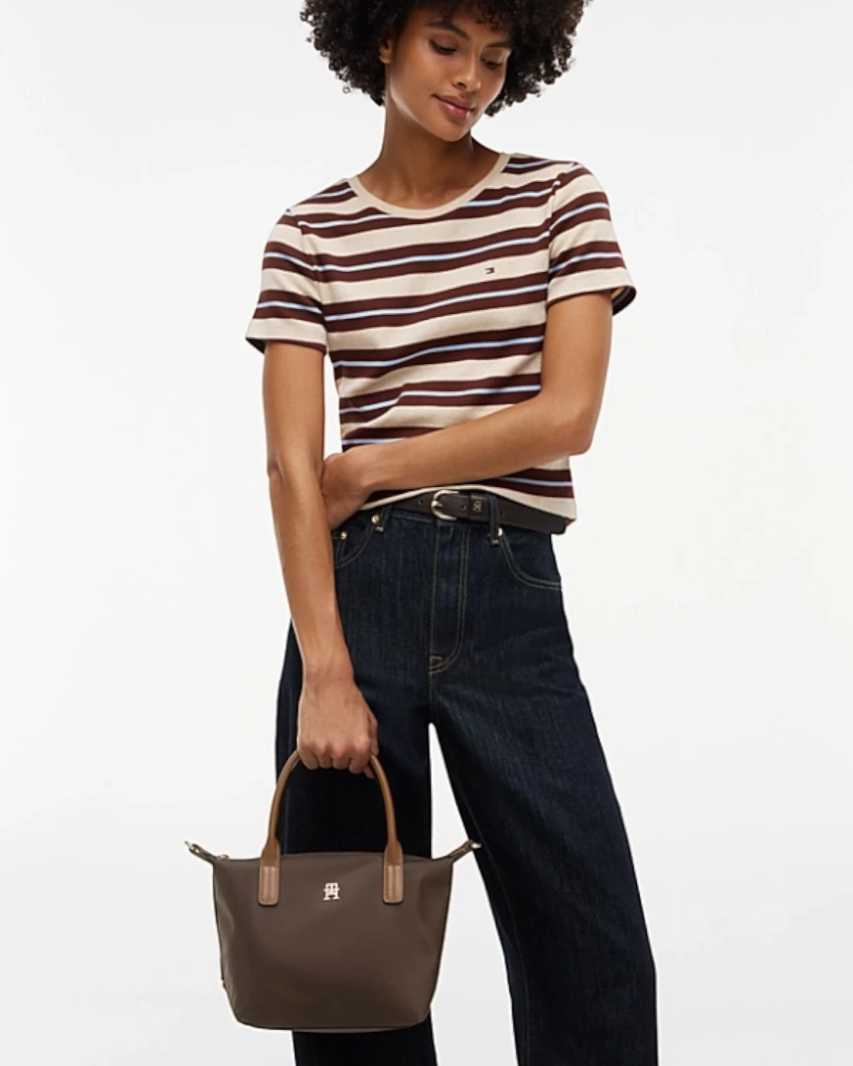 AW0AW17709-GUG-OS Tommy Hilfiger POPETTE MINI TOTE Fondant Brown