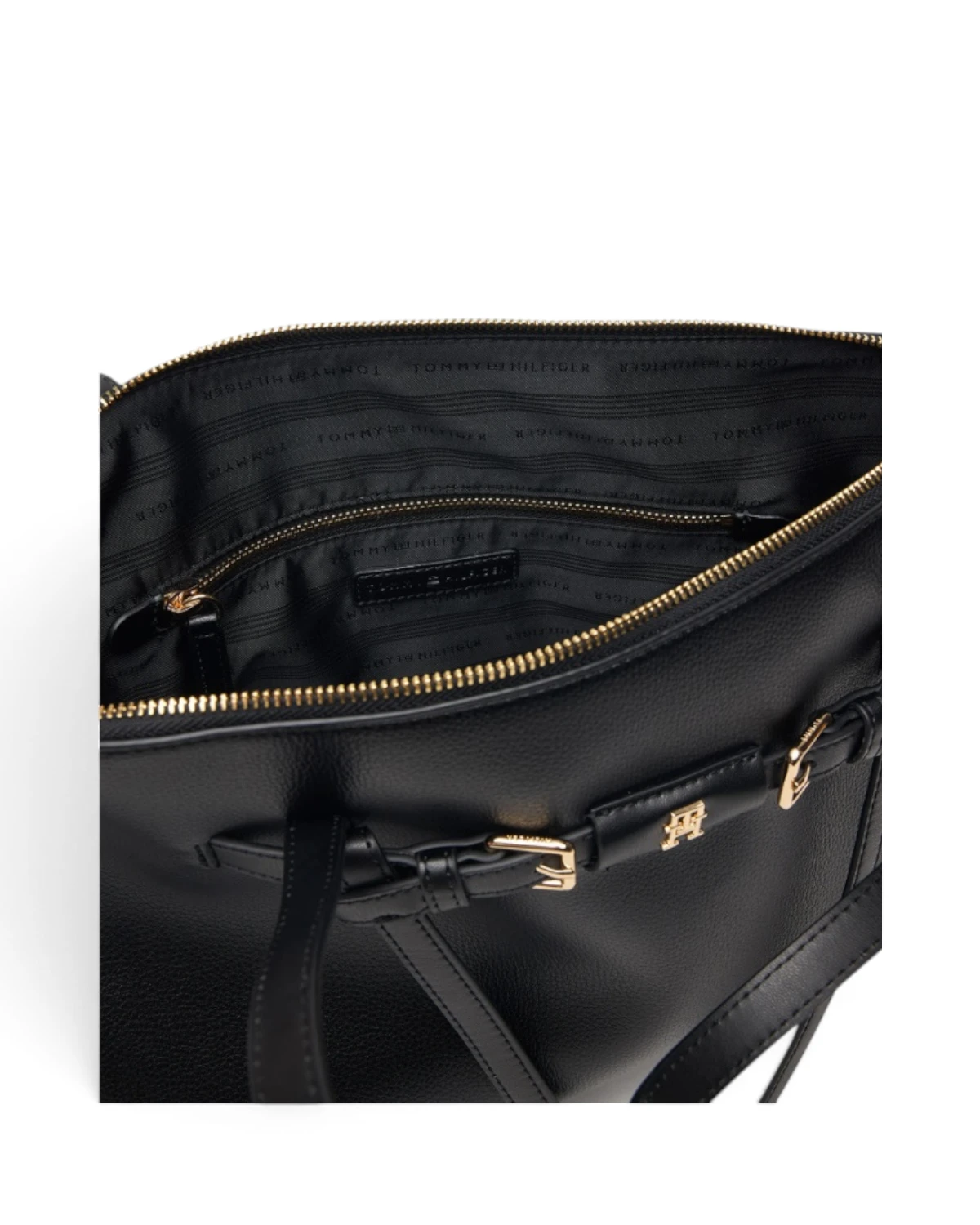 AW0AW19032-BDS-OS Tommy Hilfiger TH BUCKLE TOTE Black